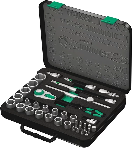 Wera 8100 SC 2 Cırcır Zyklop Karma Set 1/2" 05003645001 ürün görseli 1