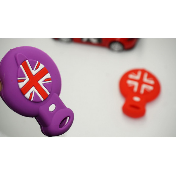 Mini Cooper Clubman Countryman R56 Silikon Anahtar Kırmızı Mor Kılıf Seti ürün görseli 1