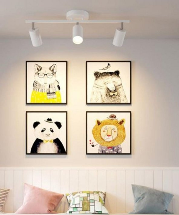MYLİGHTS  MODERN SPOR ÜÇLÜ LED SPOT LED AVİZE PANASONIC GÜNIŞIĞI AMPULLÜ ürün görseli 1
