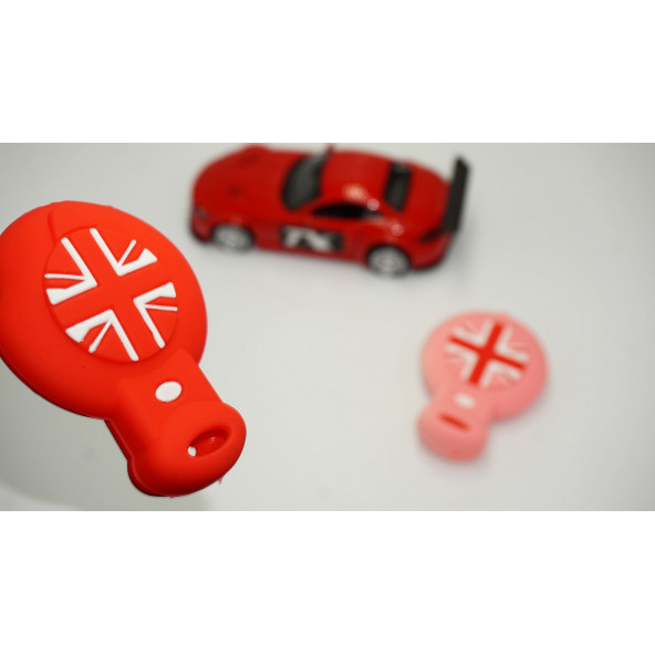Mini Cooper Clubman Countryman R56 Silikon Anahtar Kırmızı Pembe Kılıf Seti ürün görseli 1