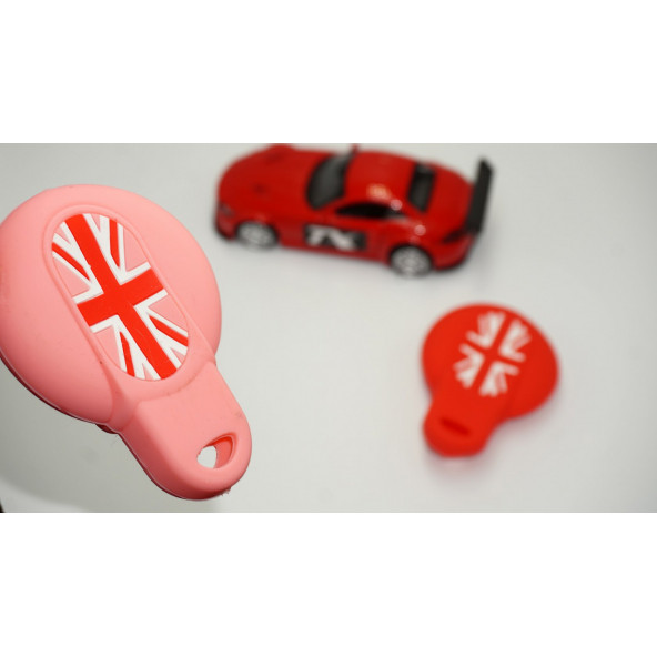 Mini Cooper S Roadster R50 R53 F54 F55 F56 Silikon Anahtar Pembe Kırmızı Kılıf Seti ürün görseli 1