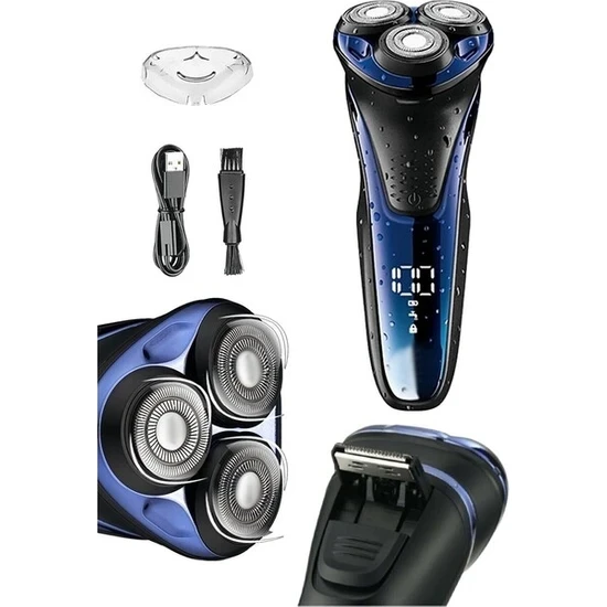 Modanlı V-306 Aqua Deep Blue Touch Islak & Kuru Şarjlı Ipx7 Su Geçirmez Tıraş Makinesi Günlük Sıfır Tıraş ürün görseli 1