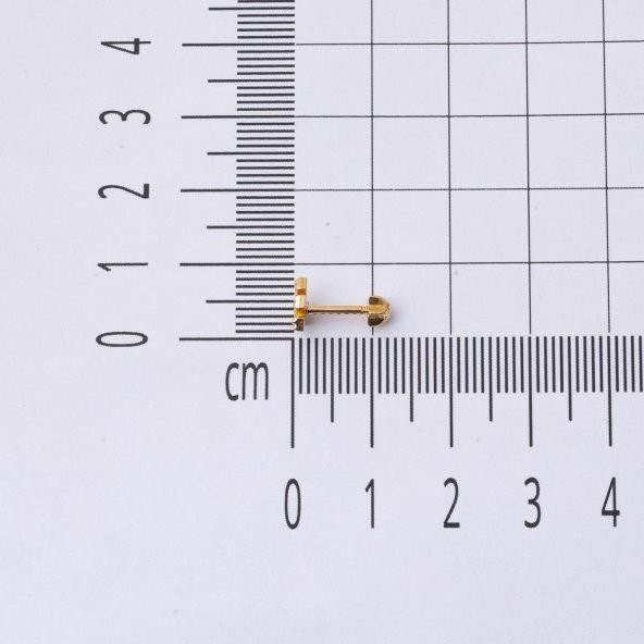 14 Ayar Altın Tragus Piercing Küpe - Resim 6