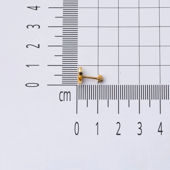 14 Ayar Altın Tragus Piercing Küpe - Resim 5