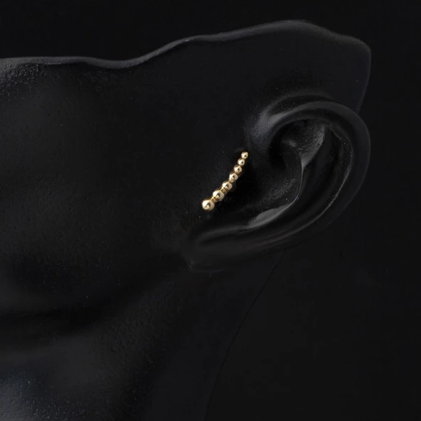 14 Ayar Altın Piercing Tragus Küpe - Resim 2