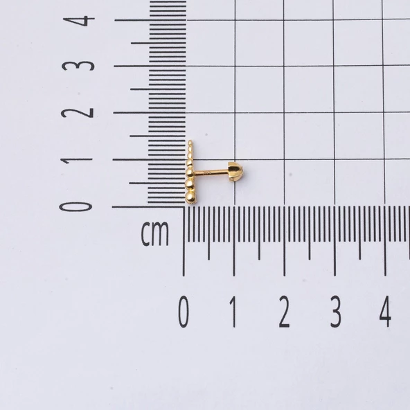 14 Ayar Altın Piercing Tragus Küpe - Resim 6