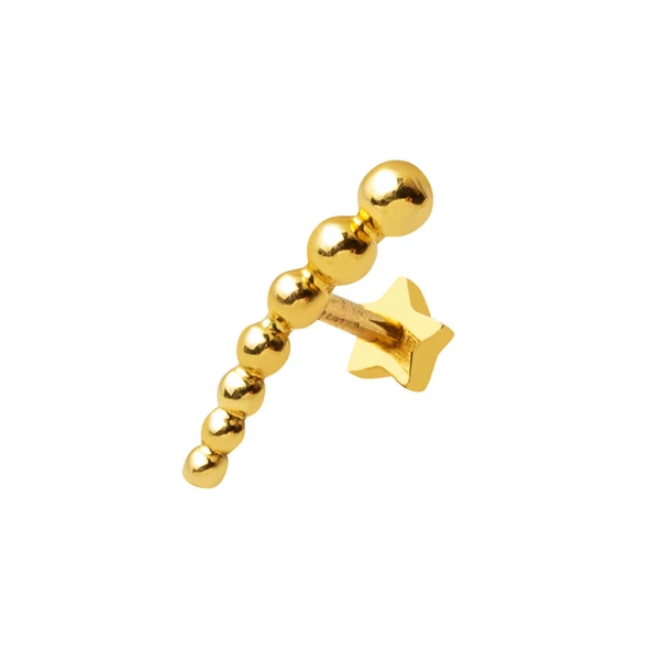 14 Ayar Altın Piercing Tragus Küpe ürün görseli 1