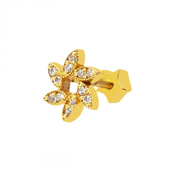14 Ayar Altın Piercing Tragus Küpe ürün görseli 1