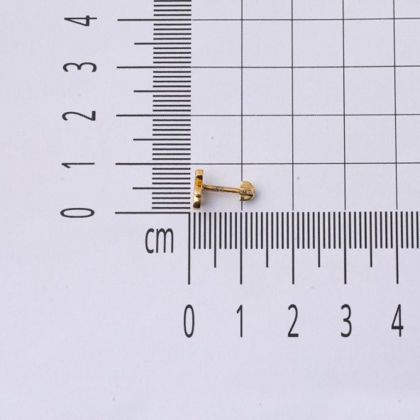 14 Ayar Altın Piercing Tragus Küpe - Resim 6