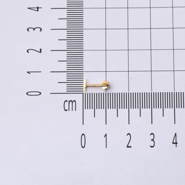 14 Ayar Altın Meta Piercing Tragus Küpe - Resim 6