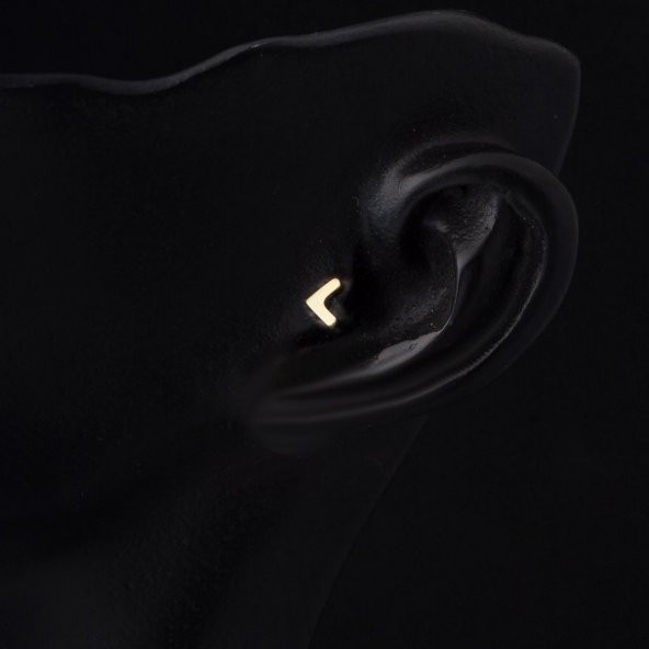 14 Ayar Altın Tragus Piercing Küpe - Resim 2