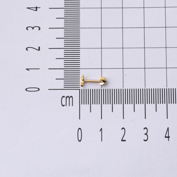 14 Ayar Altın Tragus Piercing Küpe - Resim 6