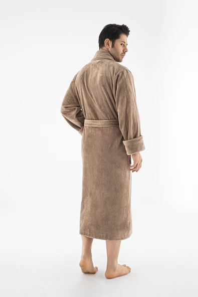 Devetüyü Biyeli Bambu Cotton Erkek Bornozu - Resim 3