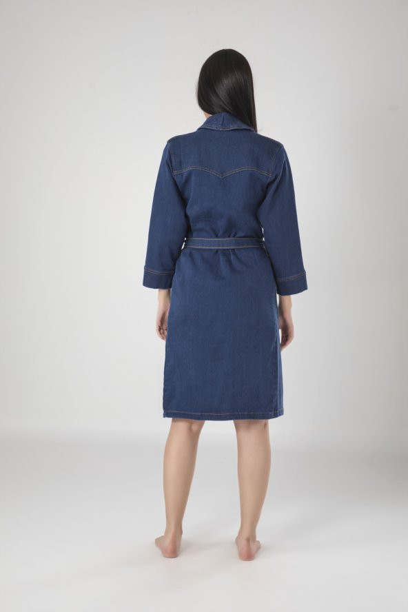 Jeans Cotton Bayan Sabahlık - Resim 2