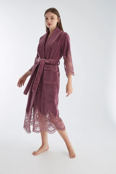 Uzun Şalyaka Dantelli Bambo Cotton - Resim 9