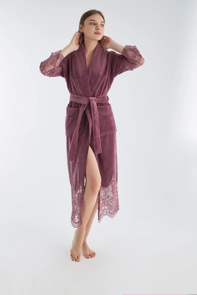 Uzun Şalyaka Dantelli Bambo Cotton - Resim 8