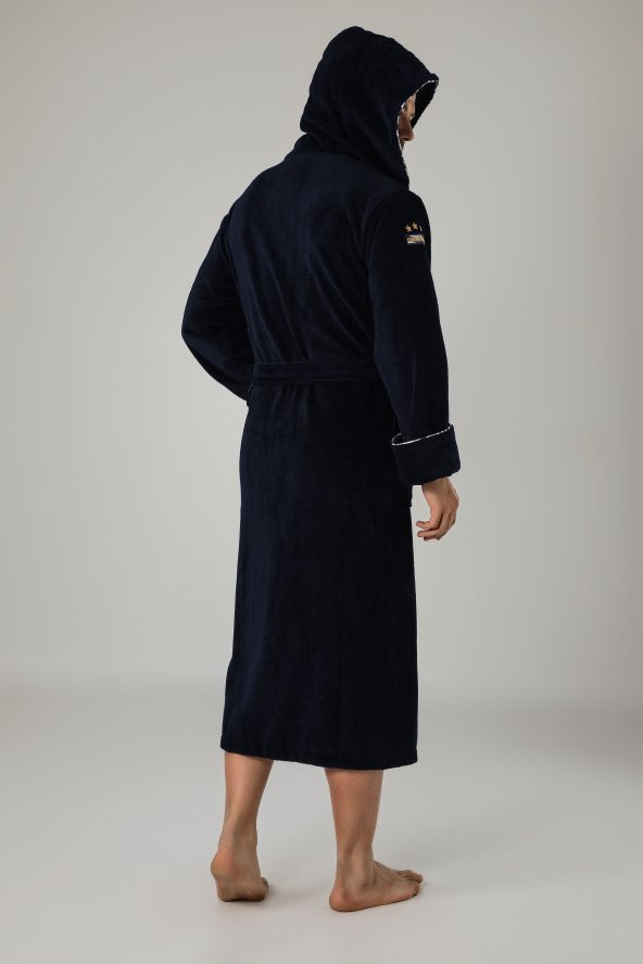 Commander Nakışlı Bambu Cotton  Erkek Bornozu - Resim 2