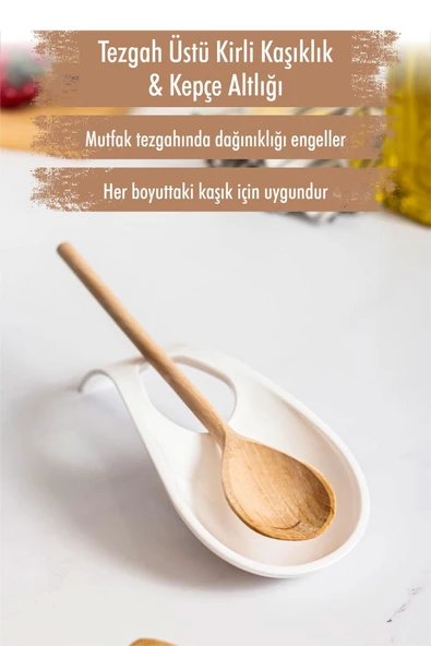 Akrilik Beyaz Tezgah Üstü Kirli Kaşıklık & Kepçe Altlığı ürün görseli 1
