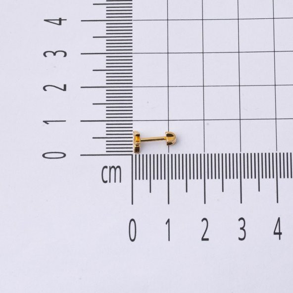 14 Ayar Altın Tragus Piercing Küpe - Resim 6