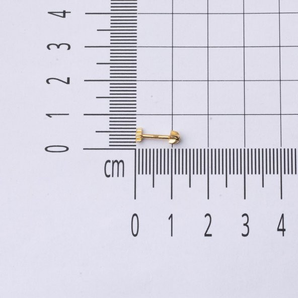 14 Ayar Altın Tektaş Tragus Piercing Küpe - Resim 6