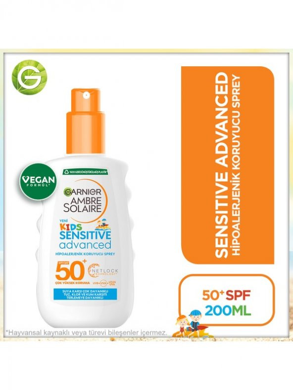 Garnier Ambre Solaire Sensitive Advanced Çocuk Sprey GKF50+ 200ML ürün görseli 1