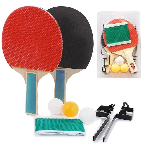Masa Tenisi Raketi Seti 7 Parça Tenis Topu Fileli Set Başlangıç Seti ürün görseli 1