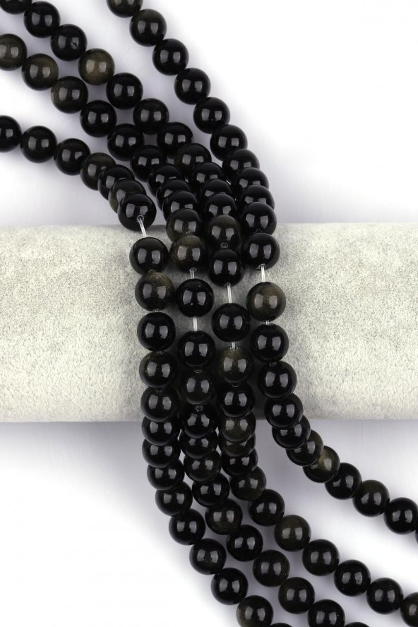 Golden Obsidyen ( B Kalite ) Doğal Taş Dizi 10 mm Küre Kesim ürün görseli 1