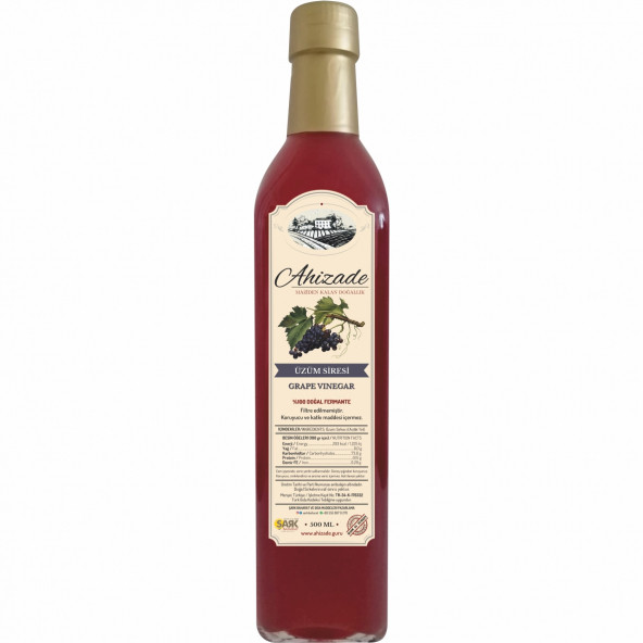 Ahizade Doğal Üzüm Sirkesi - 500 ml. ürün görseli 1