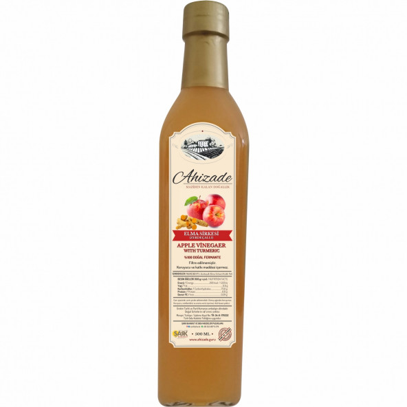 Ahizade Doğal Elma (Zerdeçallı) Sirkesi - 500 ml. ürün görseli 1