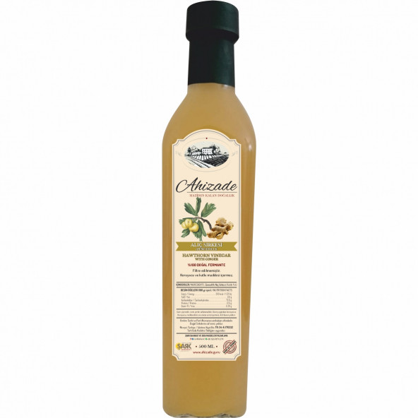 Ahizade Doğal Alıç (Zencefilli) Sirkesi - 500 ml. ürün görseli 1