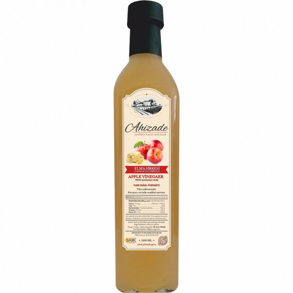 Ahizade Doğal Elma (Sandaloz Sakızlı) Sirkesi - 500 ml. ürün görseli 1