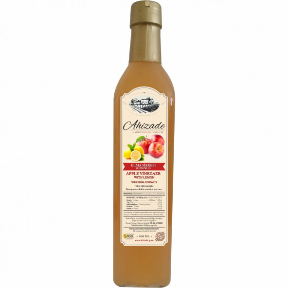 Ahizade Doğal Elma (Limonlu) Sirkesi - 500 ml. ürün görseli 1