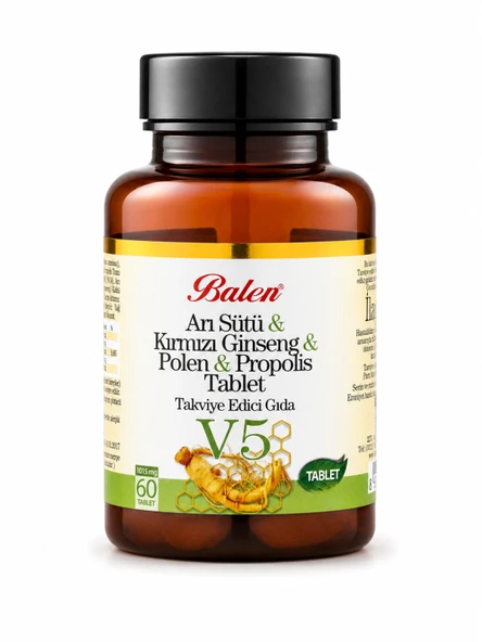 Balen (V5) Arı Sütü& Ginseng& Polen& Propolis Tablet 1015 Mg* 60 ürün görseli 1