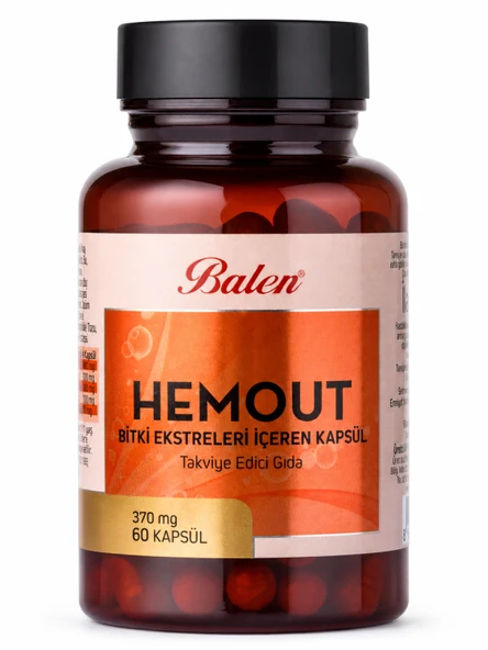 HEMOUT BİTKİ EKSTRELERİ İÇEREN KAPSÜL 370 MG*60 ürün görseli 1