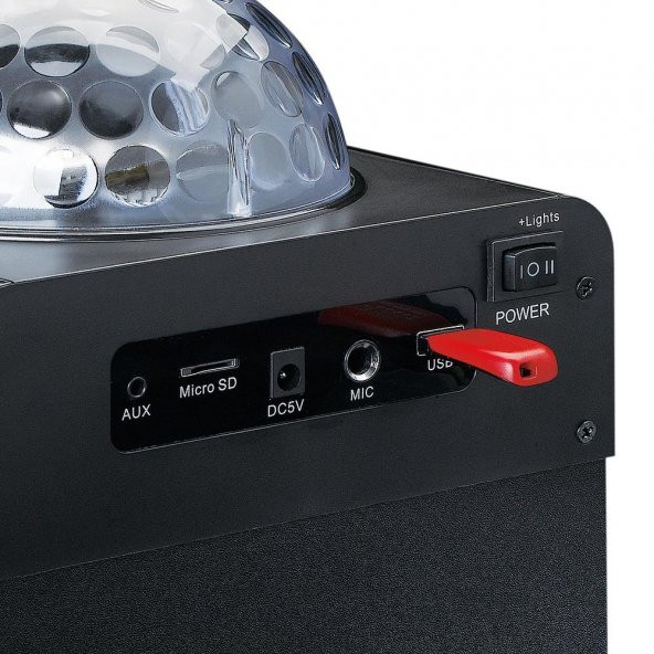 LENCO BTC-055 BK - IŞIKLI BLUETOOTH HOPARLÖR, USB, SD, RC, MIC, AC - Resim 5