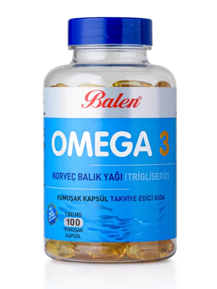 OMEGA 3 NORVEÇ BALIK YAĞI (TRİGLİSERİD) YUM.KAPSÜL 1380 MG*100 ürün görseli 1