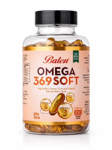 OMEGA 3,6,9 SOFT YAĞ ASİTLERİ İÇEREN YUMUŞAK KAPSÜL 1380 MG*200 ürün görseli 1