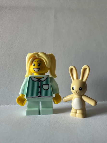 Orjinal Lego Minifigür Aqua PJ Pajamas Little Girl with Bunny ürün görseli 1