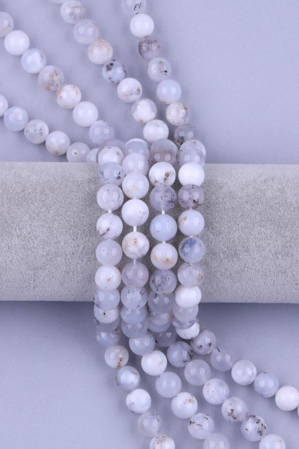Merlinite ( Dendiritli Agate ) Doğal Taş Dizi 10 mm Küre Kesim ürün görseli 1