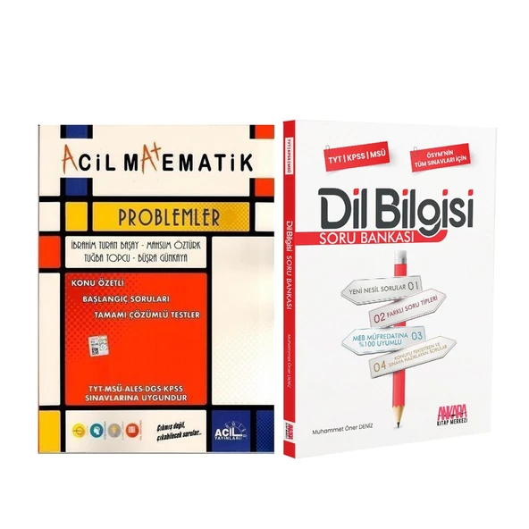Acil Problemler ve AKM Dil Bilgisi Soru Bankası Seti 2 Kitap ürün görseli 1