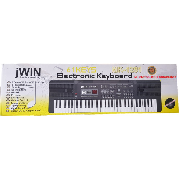 Jwin Mk-1261 61 Tuşlu Elektronik Org + Adaptör ürün görseli 1