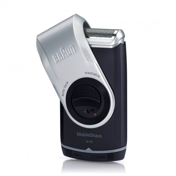 Braun Mobileshave M-90 Seyahat Tıraş Makinesi Gümüş KALEM PİLLE ÇALIŞIR(Hassas Düzeltici, Akıllı Elek, Geniş Yüzen Elek, Yıkanabilir) ürün görseli 1