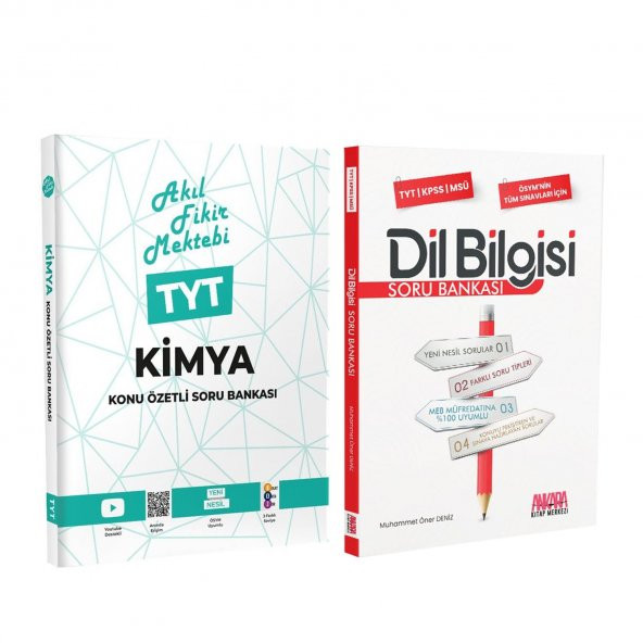 Akıl Fikir Mektebi TYT Kimya ve AKM Dil Bilgisi Soru Bankası Seti 2 Kitap ürün görseli 1