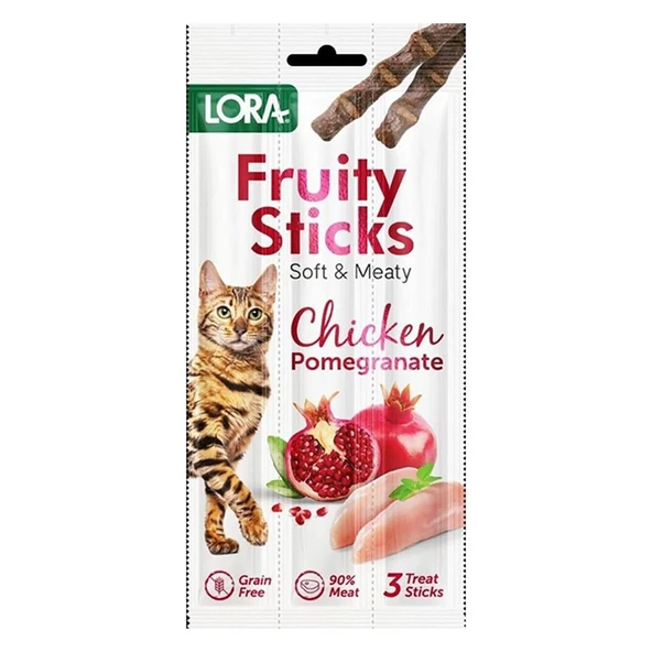 Lora Tavuk Etli Narlı Kedi Stick Ödül 3x5gr ürün görseli 1