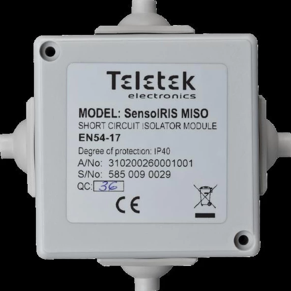 Teletek SensoIRIS MISO Adresli Sistemler için İzolatör Modülü ürün görseli 1