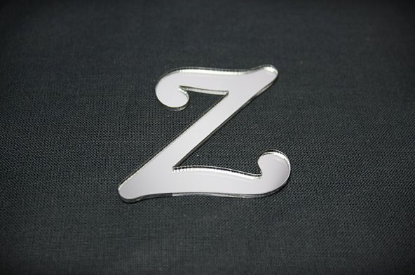 Benim Marifetlerim Z Harfi Gümüş Aynalı Pleksi 4 cm ürün görseli 1