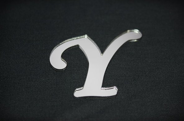 Benim Marifetlerim Y Harfi Gümüş Aynalı Pleksi 4 cm ürün görseli 1