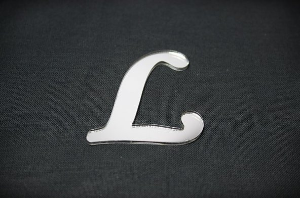 Benim Marifetlerim L Harfi Gümüş Aynalı Pleksi 4 cm ürün görseli 1