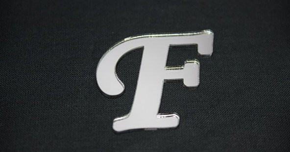 Benim Marifetlerim F Harfi Gümüş Aynalı Pleksi 4 cm ürün görseli 1