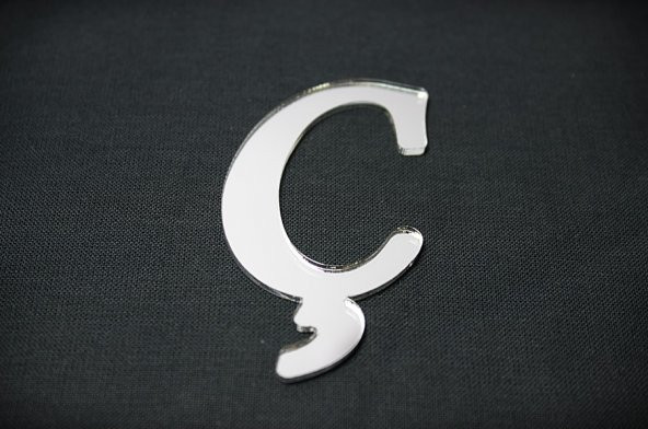 Benim Marifetlerim Ç Harfi Gümüş Aynalı Pleksi 4 cm ürün görseli 1